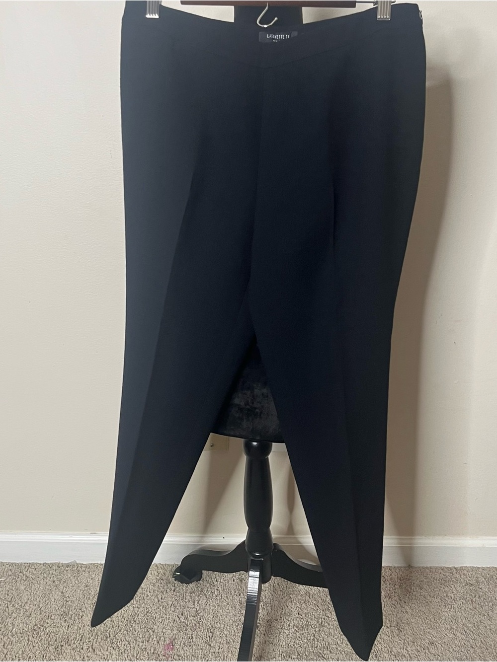 Lafayette 148 Women’s Black Bleecker Tapered Split Leg Wool Ankle Pants Sz 10‎